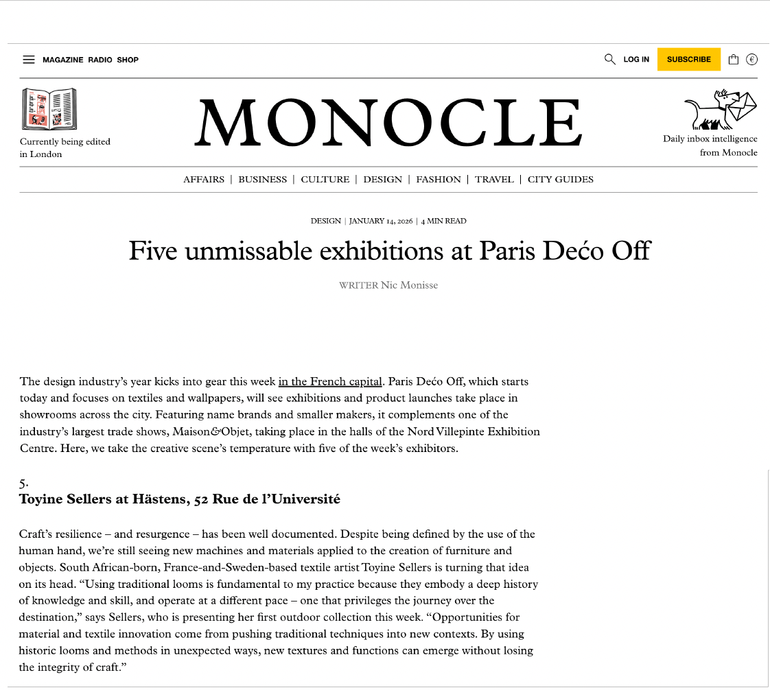 Monocle, UK, January 2026